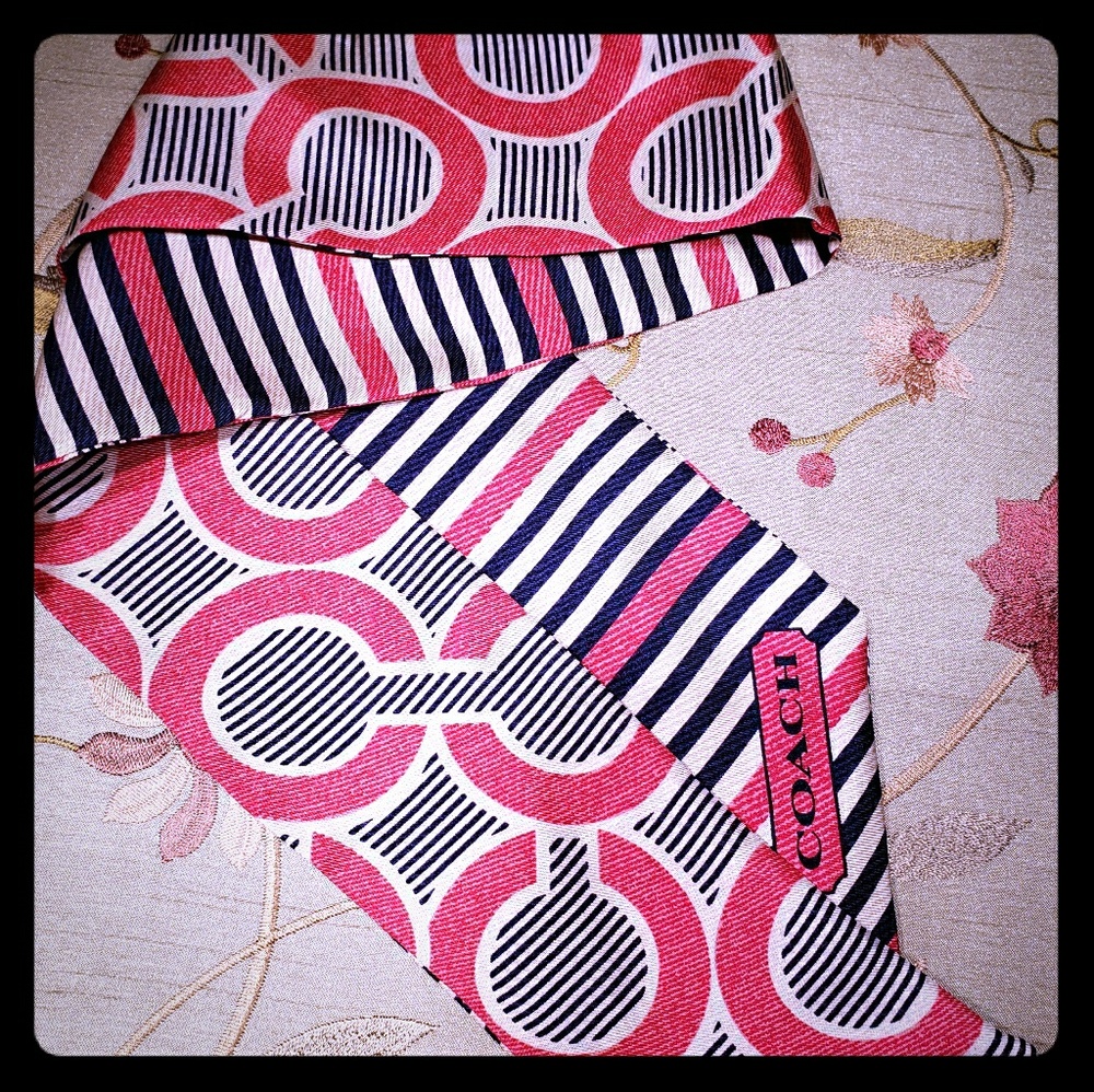 Coach silk reversible scarf